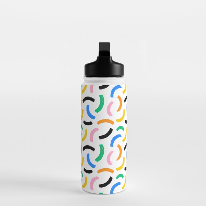 Colorful abstract brush stroke art pattern Water Bottle Gallery Image 3