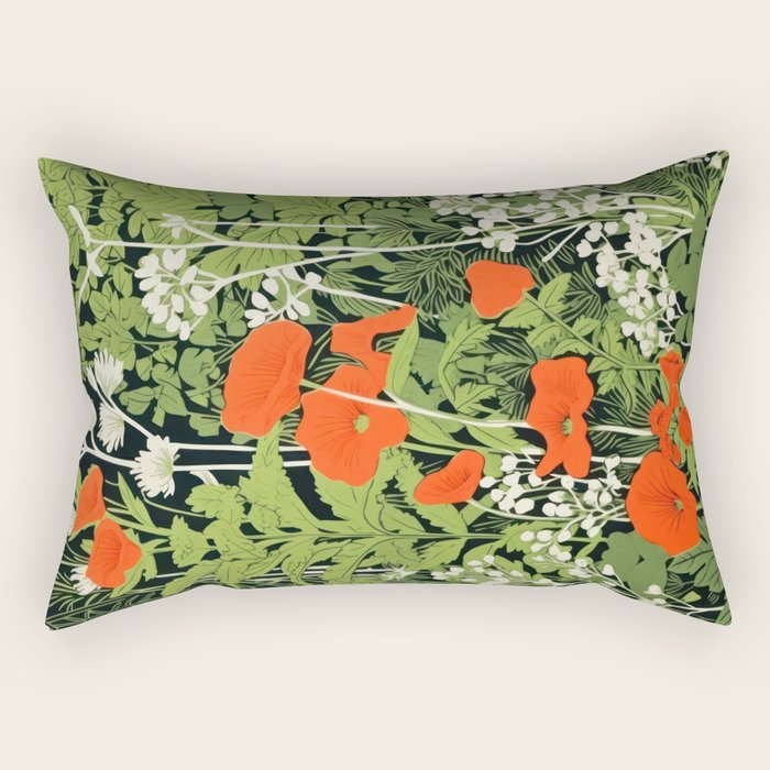 Poppy Pillar Garden Rectangular Pillow Gallery Image 2