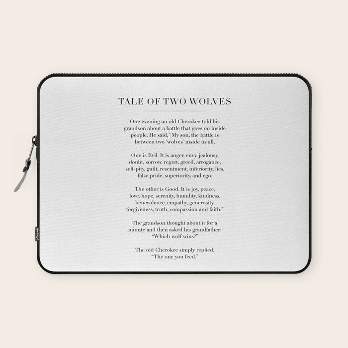 The Tale of Two Wolves Laptop Sleeve Gallery Image 1