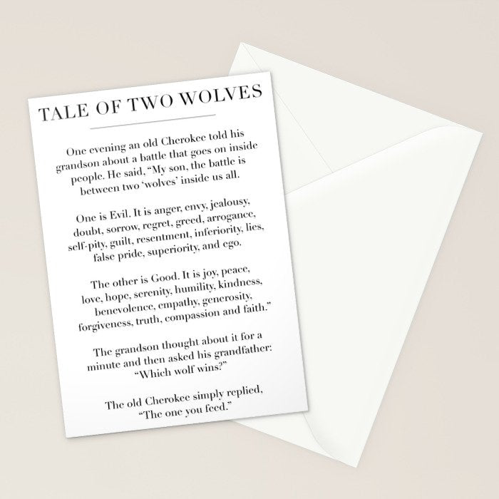 The Tale of Two Wolves Stationery Card Gallery Image 2