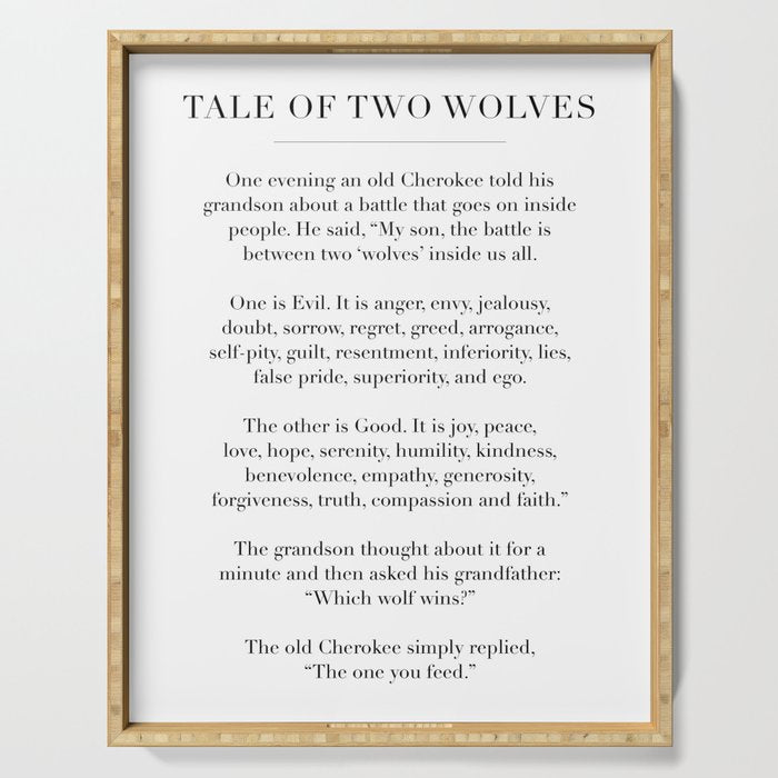 The Tale of Two Wolves Serving Tray Gallery Image 1