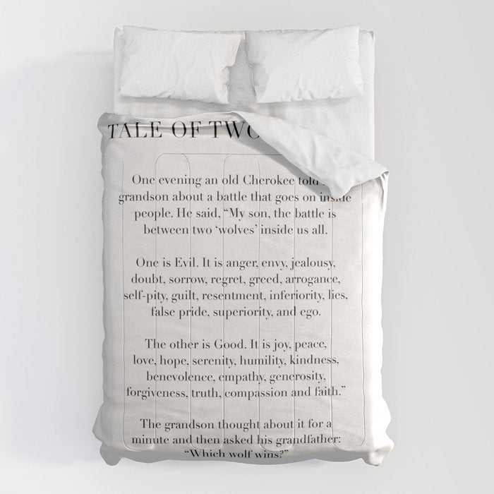 The Tale of Two Wolves Comforter