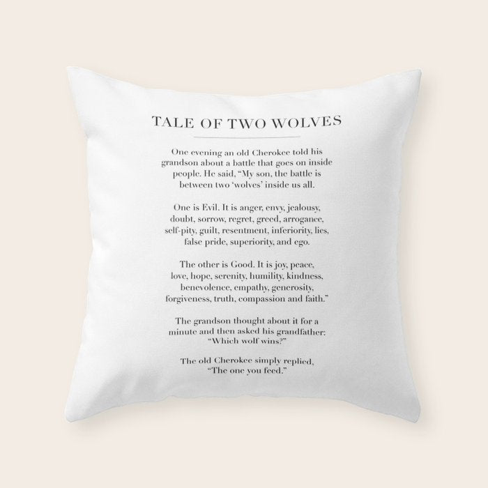 The Tale of Two Wolves Throw Pillow Gallery Image 6