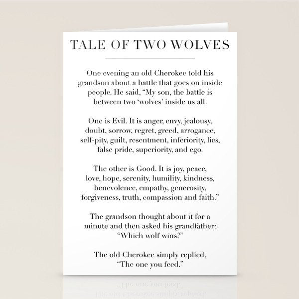 The Tale of Two Wolves Stationery Card Gallery Image 1
