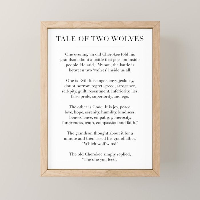 The Tale of Two Wolves Mini Art Print Gallery Image 1