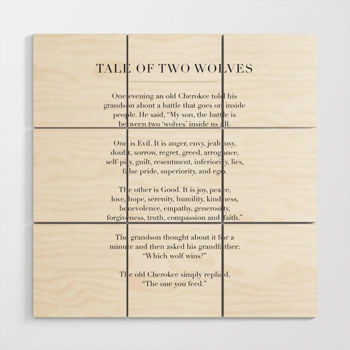 The Tale of Two Wolves Wood Wall Art Gallery Image 1