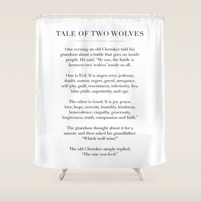 The Tale of Two Wolves Shower Curtain Gallery Image 1