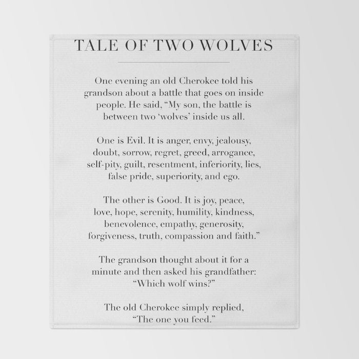 The Tale of Two Wolves Throw Blanket Gallery Image 2