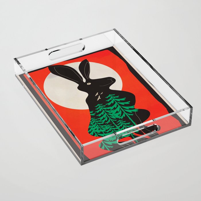 Black Rabbit 3 Acrylic Tray Gallery Image 1