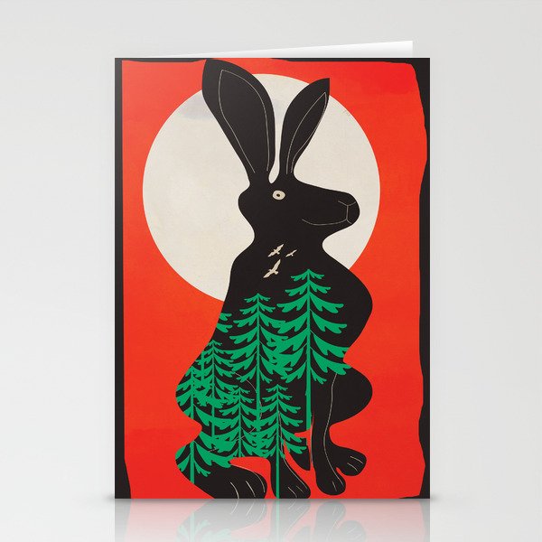 Black Rabbit 3 Stationery Card Gallery Image 1