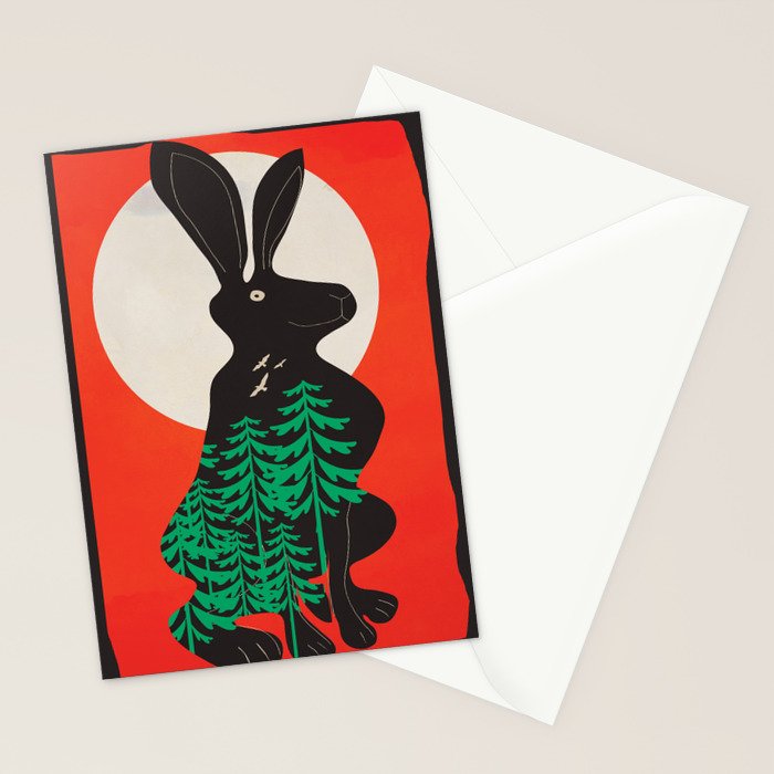 Black Rabbit 3 Stationery Card Gallery Image 2