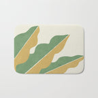 Color Block Abstract Leaf - Gold Green Bath Mat Gallery Image 1