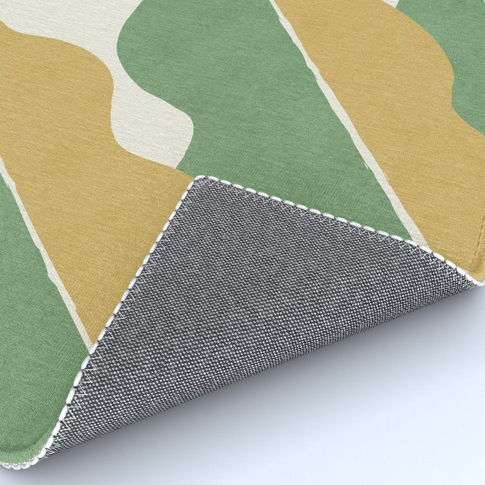 Color Block Abstract Leaf - Gold Green Rug Gallery Image 4