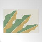 Color Block Abstract Leaf - Gold Green Welcome Mat Gallery Image 1