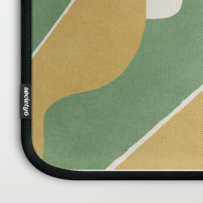 Color Block Abstract Leaf - Gold Green Laptop Sleeve Gallery Image 3