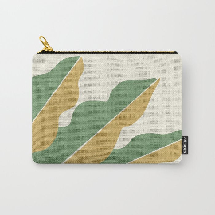 Color Block Abstract Leaf - Gold Green Carry All Pouch Gallery Image 1