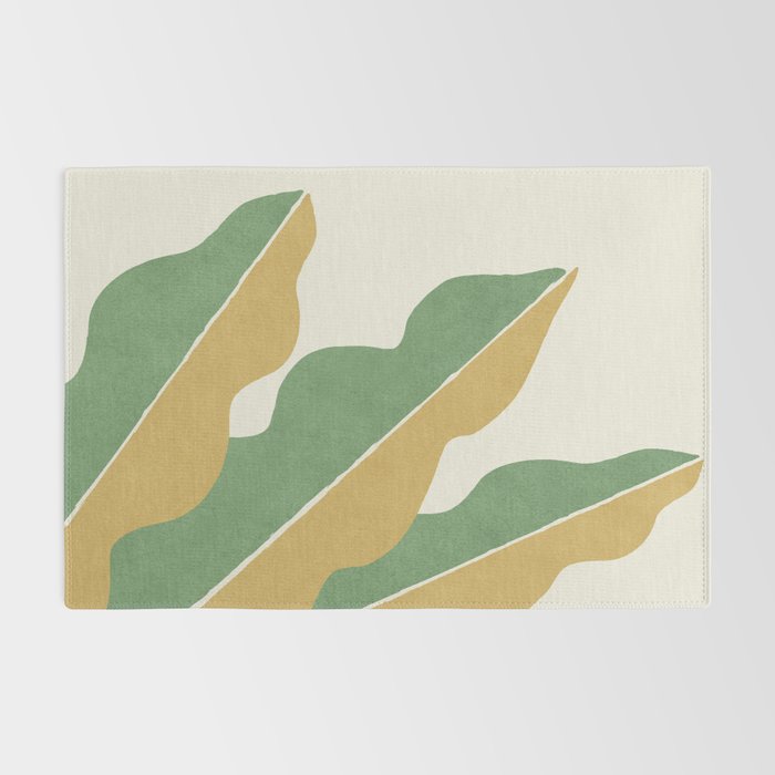 Color Block Abstract Leaf - Gold Green Rug Gallery Image 2