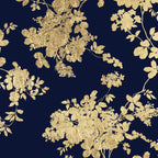 Elegant vintage navy blue faux gold flowers Coffee Mug Gallery Image 2