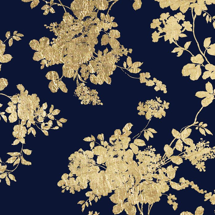 Elegant vintage navy blue faux gold flowers Coffee Mug Gallery Image 2