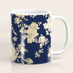 Elegant vintage navy blue faux gold flowers Coffee Mug Gallery Image 1