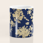 Elegant vintage navy blue faux gold flowers Coffee Mug Gallery Image 4