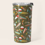 Fishing Lures Green Travel Mug Gallery Image 2