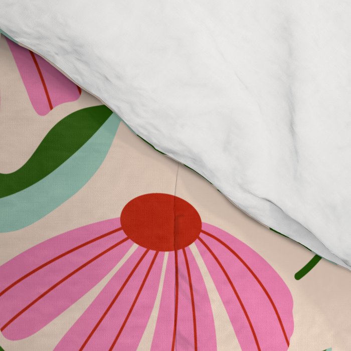 Pink and Red Daisy Comforter Gallery Image 4