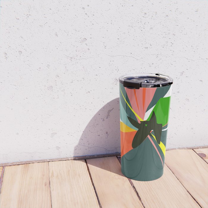 Abstract Floral 03D Travel Mug Gallery Image 4