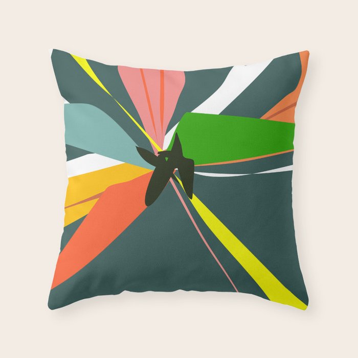 Abstract Floral 03D Throw Pillow Gallery Image 6