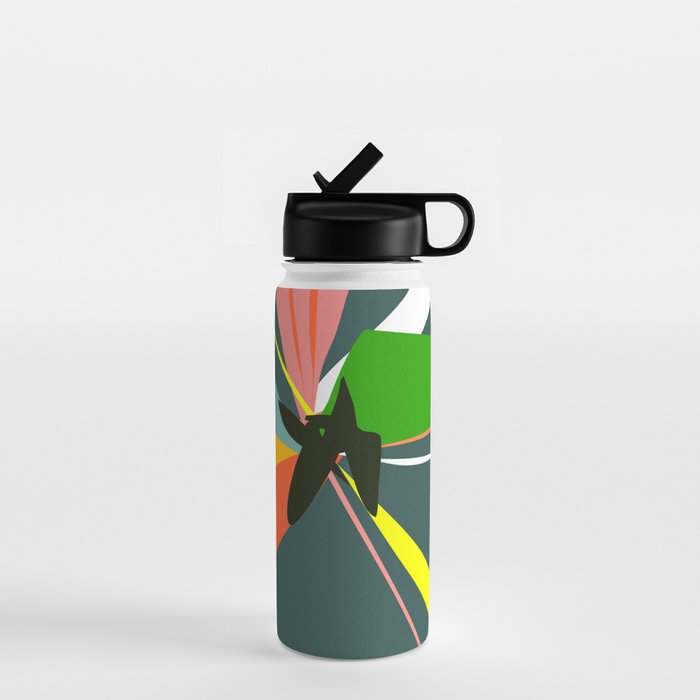 Abstract Floral 03D Water Bottle Gallery Image 1