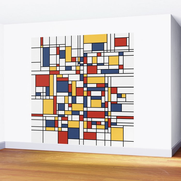 Mondrian De Stijl Pattern Wall Mural Gallery Image 2