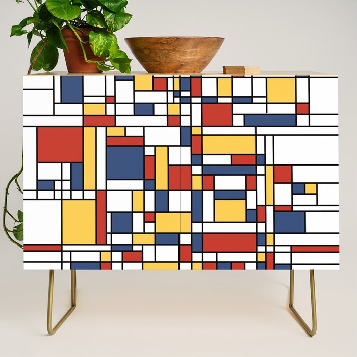 Mondrian De Stijl Pattern Credenza Gallery Image 1
