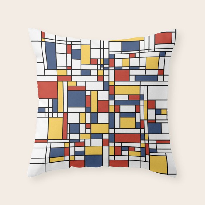 Mondrian De Stijl Pattern Throw Pillow Gallery Image 6