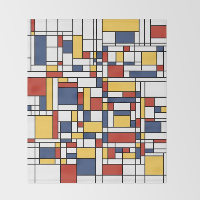 Mondrian De Stijl Pattern Throw Blanket Gallery Image 2