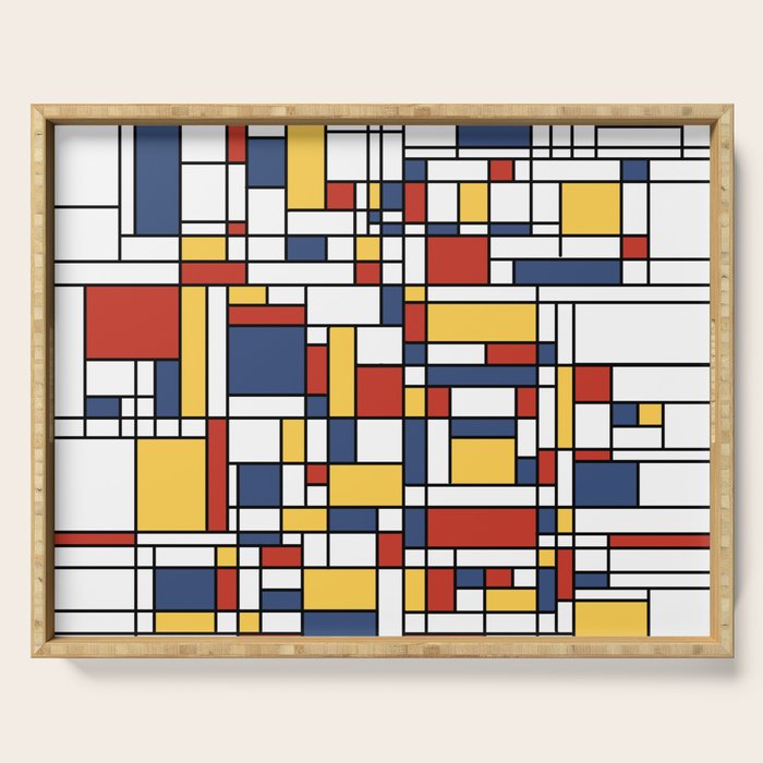 Mondrian De Stijl Pattern Serving Tray Gallery Image 1