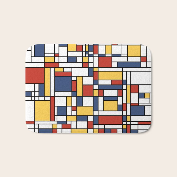 Mondrian De Stijl Pattern Bath Mat Gallery Image 1