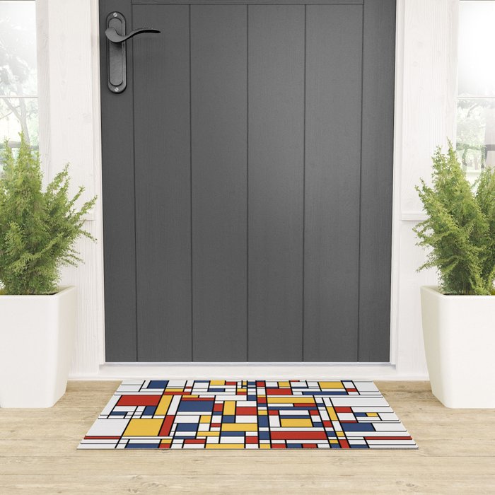 Mondrian De Stijl Pattern Welcome Mat Gallery Image 3
