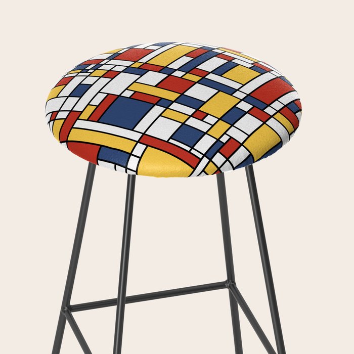 Mondrian De Stijl Pattern Stool Gallery Image 2