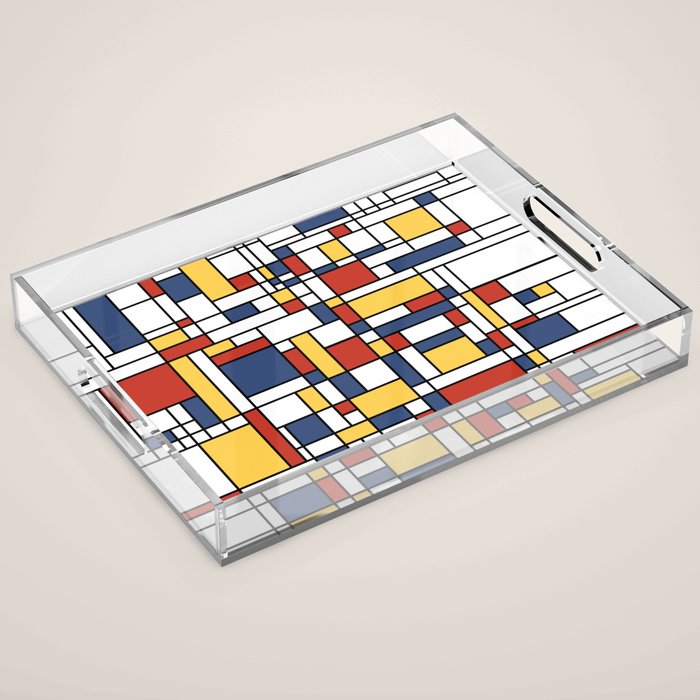 Mondrian De Stijl Pattern Acrylic Tray Gallery Image 1