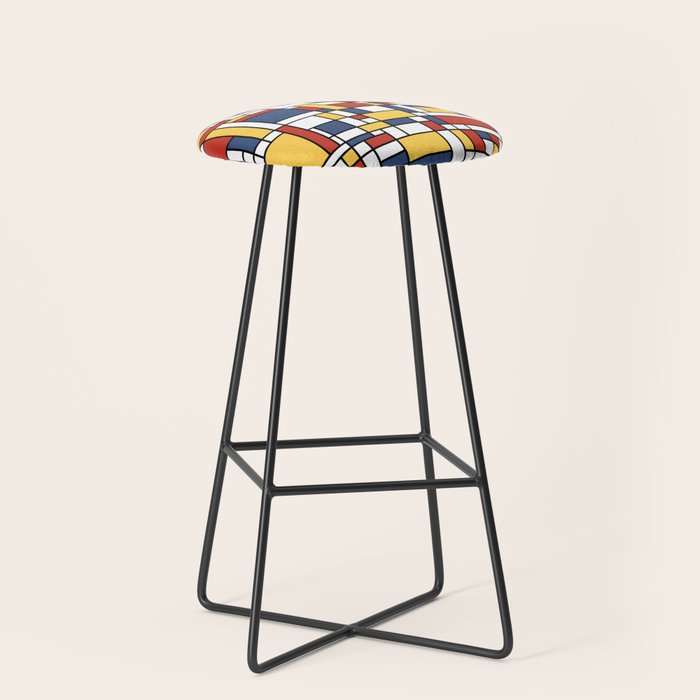 Mondrian De Stijl Pattern Stool Gallery Image 1