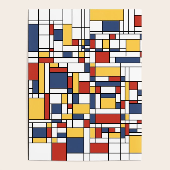Mondrian De Stijl Pattern Poster Gallery Image 4