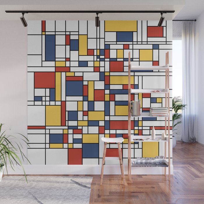 Mondrian De Stijl Pattern Wall Mural Gallery Image 1
