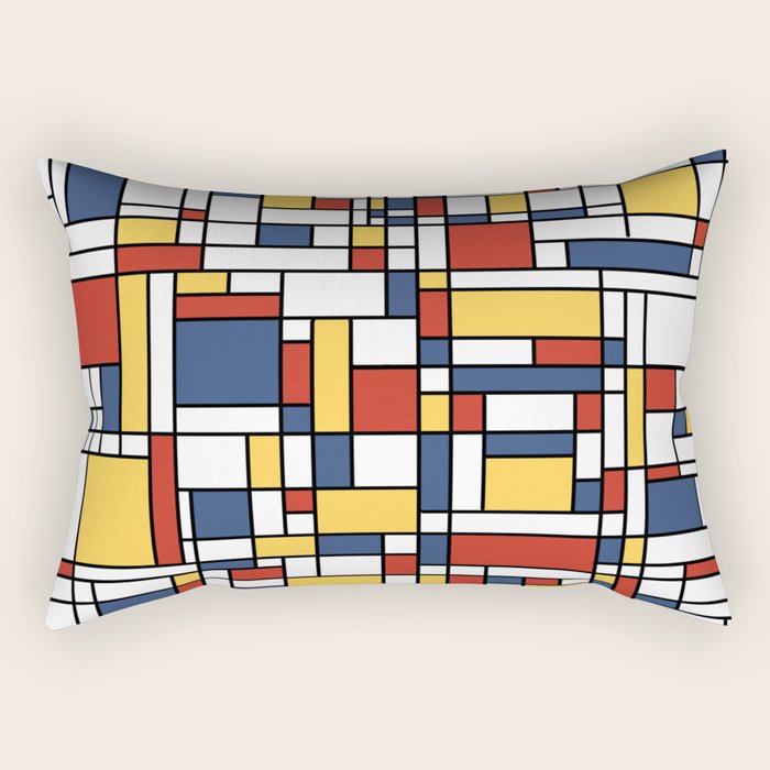 Mondrian De Stijl Pattern Rectangular Pillow Gallery Image 1