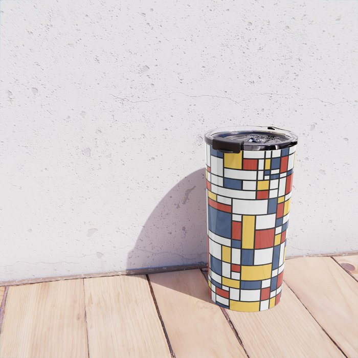 Mondrian De Stijl Pattern Travel Mug Gallery Image 4