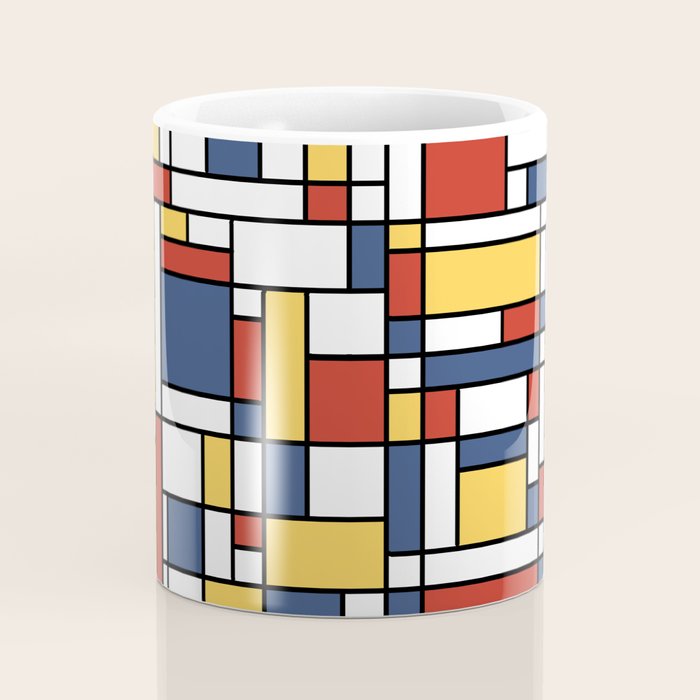 Mondrian De Stijl Pattern Coffee Mug Gallery Image 4