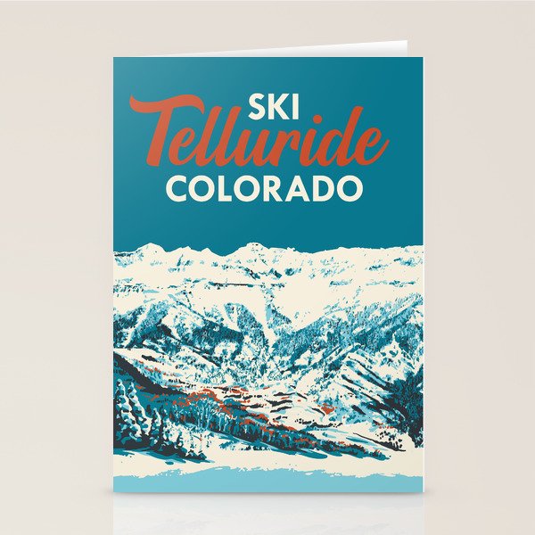 Vintage Ski Telluride Poster Stationery Card Gallery Image 2