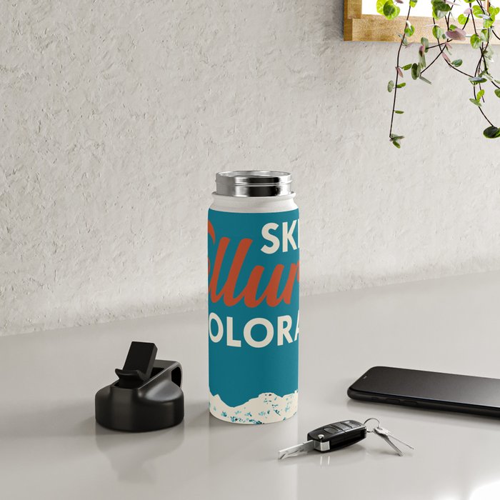 Vintage Ski Telluride Poster Water Bottle Gallery Image 4