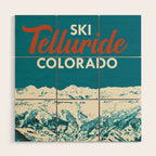 Vintage Ski Telluride Poster Wood Wall Art Gallery Image 1