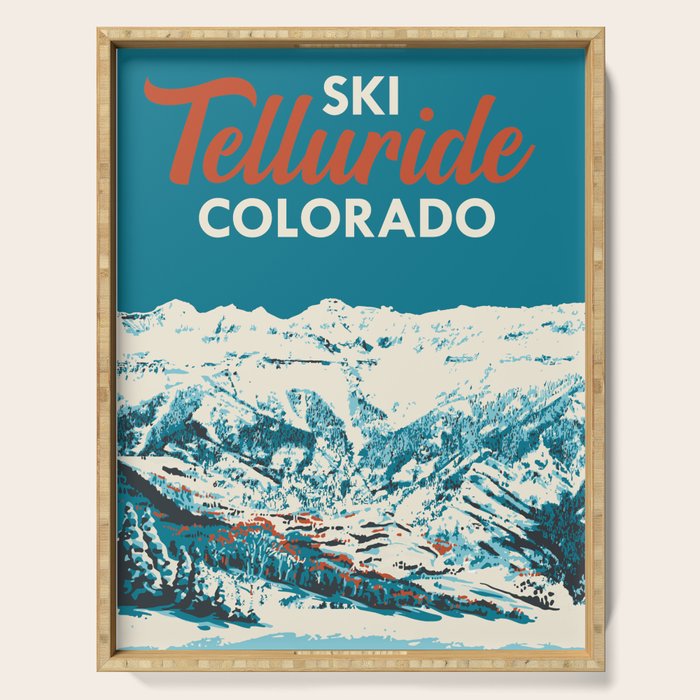 Vintage Ski Telluride Poster Serving Tray Gallery Image 1