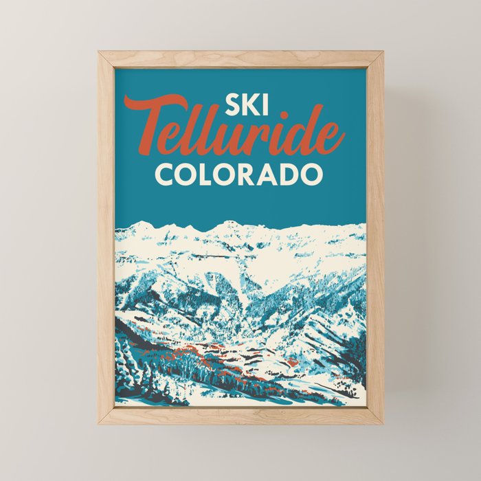 Vintage Ski Telluride Poster Mini Art Print Gallery Image 1
